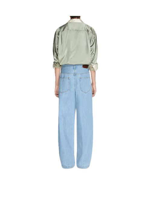dries van noten Jeans plissettati penning den DRIES VAN NOTEN | 261-020940-3385514 LIGHT BLUE